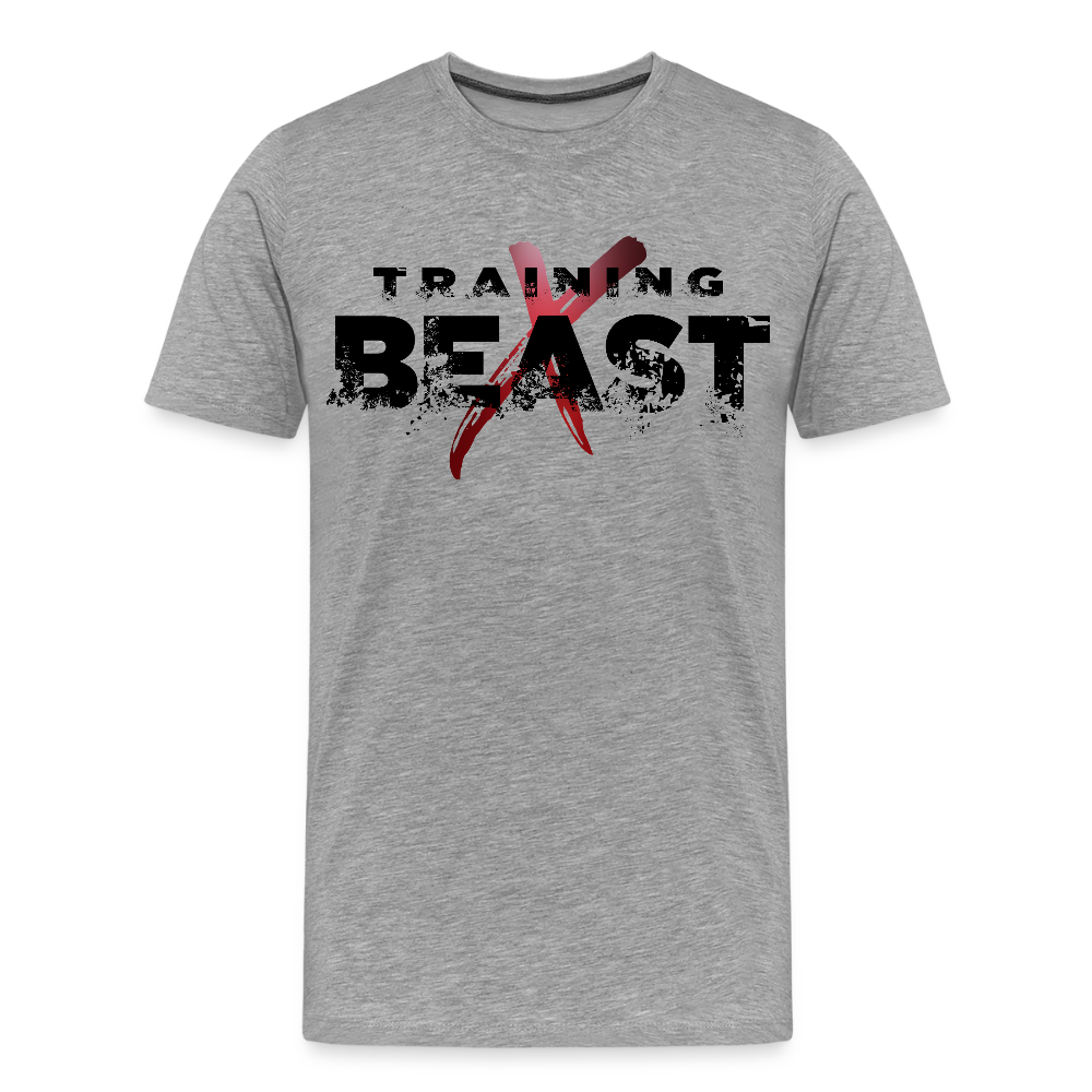 Männer Premium T-Shirt "TRAINING BEAST" - Grau meliert
