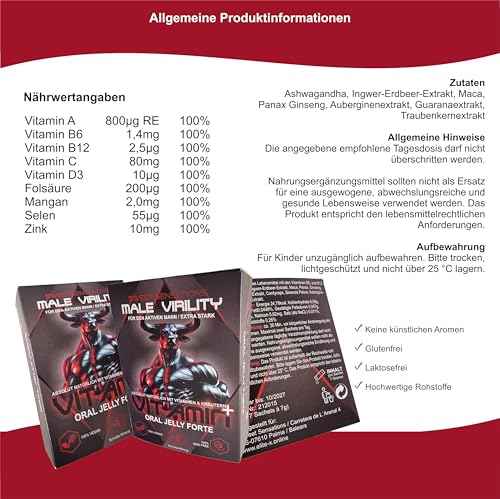 Vitamin Plus – Für aktive Männer – Sofortwirkung - Premium Produkt - 4er Pack