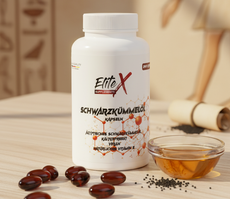 Ägyptische Schwarzkümmelöl Softgelkapseln von EliteX: Entdecken Sie die goldenen Vorteile für Ihre Gesundheit