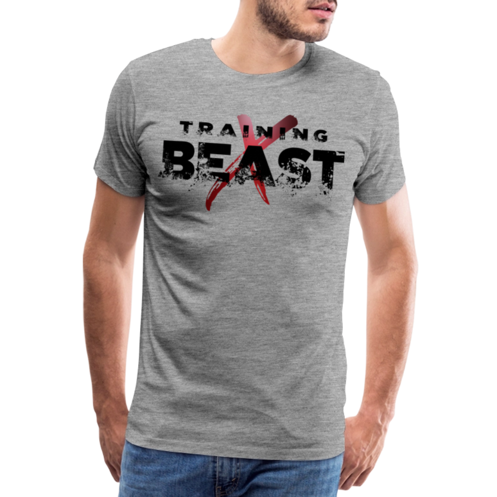 Männer Premium T-Shirt "TRAINING BEAST" - Grau meliert