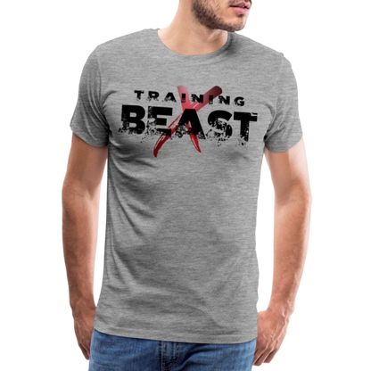 Männer Premium T-Shirt "TRAINING BEAST" - Grau meliert