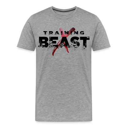 Männer Premium T-Shirt "TRAINING BEAST" - Grau meliert
