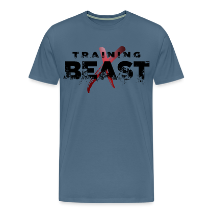 Männer Premium T-Shirt "TRAINING BEAST" - Blaugrau