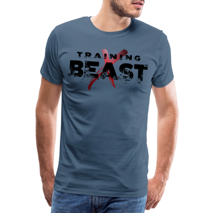 Männer Premium T-Shirt "TRAINING BEAST" - Blaugrau