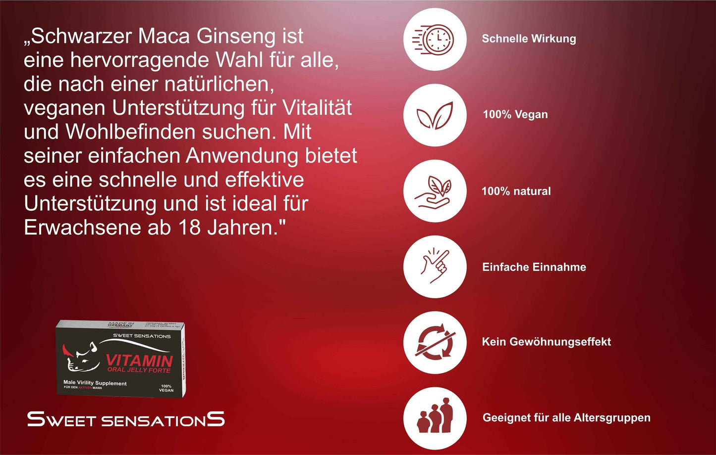 VITAMIN Oral Jelly - hochdosiert für den Mann mit Sofortwirkung – Premium Qualität - 5er Pack