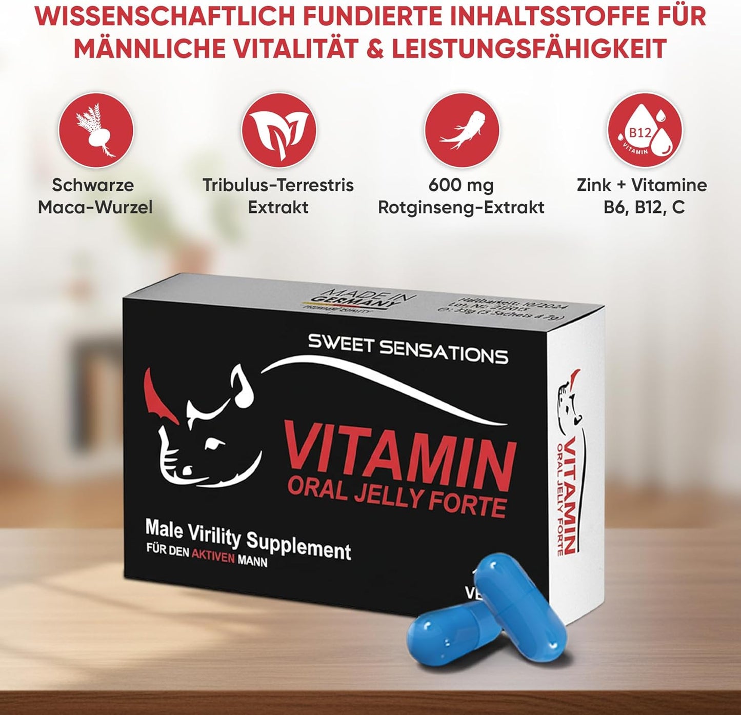 VITAMIN JELLY Original – Jetzt auch als Kapsel – 4 HT Enzyme Mikronährstoffkomplex – Für den Mann