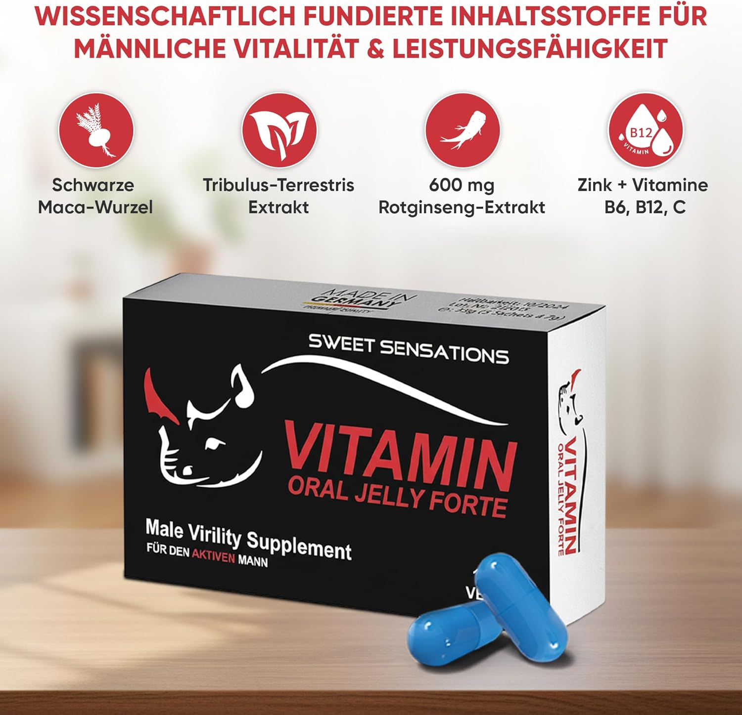 VITAMIN JELLY Original – Jetzt auch als Kapsel – 4 HT Enzyme Mikronährstoffkomplex – Für den Mann