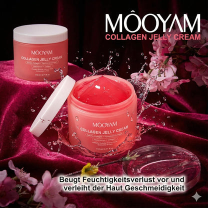 MÔOYAM Collagen Jelly Cream – 110ml Gesichtscreme (doppelte Menge) – Hydrolysiertem Kollagen – Anti-Aging Feuchtigkeitspflege für Elastizität & Geschmeidigkeit – Gegen Falten & Unebenen Hautton