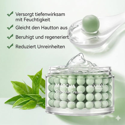 Matcha Capsule Cream Gesichtscreme mit Grüntee-Extrakt, 50g | Tee-Polyphenole, Feuchtigkeitsspendend & Beruhigend, Anti-Oxidant, Gegen fahle Haut, Tages- & Nachtpflege