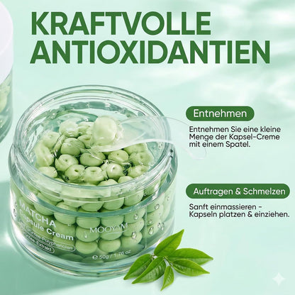 Matcha Capsule Cream Gesichtscreme mit Grüntee-Extrakt, 50g | Tee-Polyphenole, Feuchtigkeitsspendend & Beruhigend, Anti-Oxidant, Gegen fahle Haut, Tages- & Nachtpflege