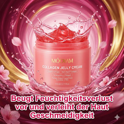 MÔOYAM Collagen Jelly Cream – 110ml Gesichtscreme (doppelte Menge) – Hydrolysiertem Kollagen – Anti-Aging Feuchtigkeitspflege für Elastizität & Geschmeidigkeit – Gegen Falten & Unebenen Hautton