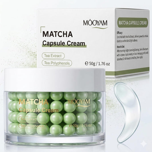 Matcha Capsule Cream Gesichtscreme mit Grüntee-Extrakt, 50g | Tee-Polyphenole, Feuchtigkeitsspendend & Beruhigend, Anti-Oxidant, Gegen fahle Haut, Tages- & Nachtpflege