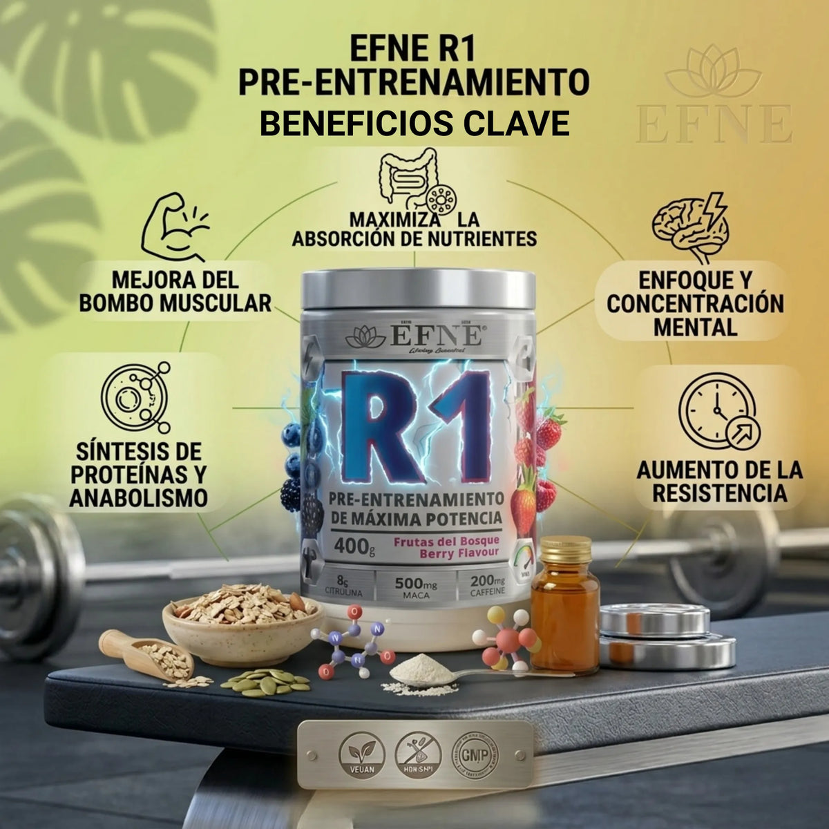 R1 - Pre-Entrenamiento con cafeína | Frutos del bosque